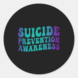 Pegatina Redonda Concienciación sobre prevención del suicidio Groov