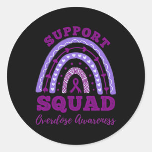 Pegatina Redonda Concienciación sobre sobredosis por escuadrón Arco