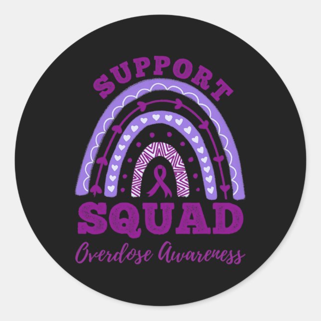Pegatina Redonda Concienciación sobre sobredosis por escuadrón Arco (Anverso)
