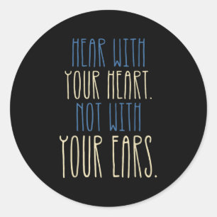 Pegatina Redonda Concienciación Sorda Idioma Sordera Discapacidad S