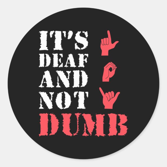 Pegatina Redonda Concienciación Y Orgullo Sordo De La Mano Asl (Anverso)