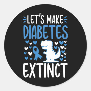 Pegatina Redonda Concienciemos sobre la diabetes en noviembre Tipo