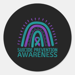 Pegatina Redonda Concientización sobre Prevención del Suicidio Salu