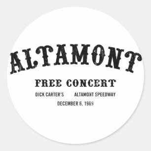 Pegatina Redonda Concierto libre de Altamont
