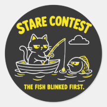 Concurso de Miradas Divertido Gato Pescador Amaril