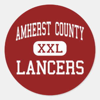 Pegatina Redonda Condado de Amherst - Lancers - High - Amherst Virg