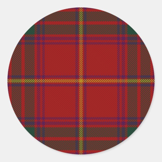 Pegatina Redonda Condado de Galway Irish Tartan (Anverso)