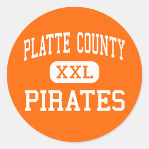 Pegatina Redonda Condado de Platte - Pirates - High-Platte City