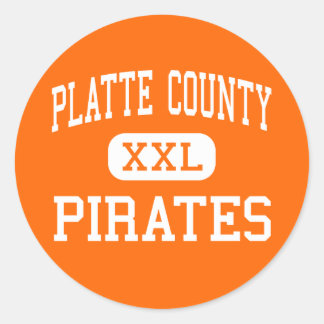 Pegatina Redonda Condado de Platte - Pirates - High-Platte City