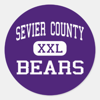 Pegatina Redonda Condado de Sevier - Bears - High - Sevierville