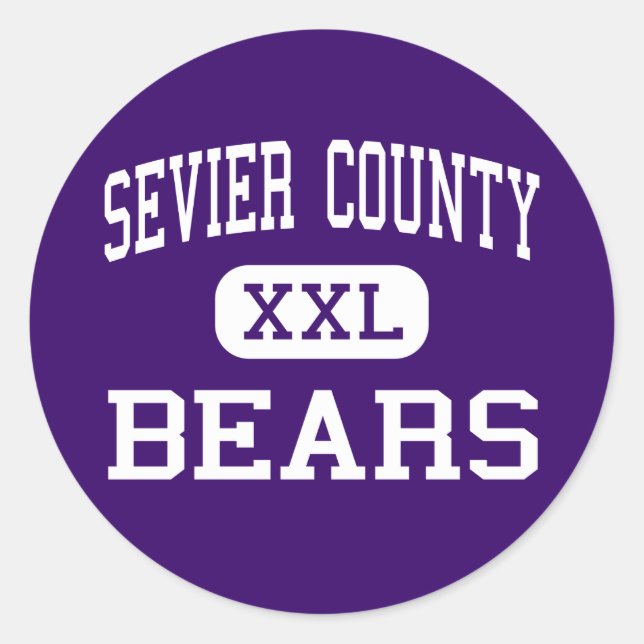 Pegatina Redonda Condado de Sevier - Bears - High - Sevierville (Anverso)
