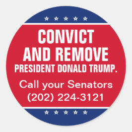 Pegatina Redonda Condenar y destituir al presidente del Senado Dona