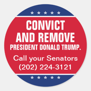 Pegatina Redonda Condenar y destituir al presidente del Senado Dona