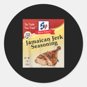 Pegatina Redonda Condimento de condimento de Jerk jamaicano de espe