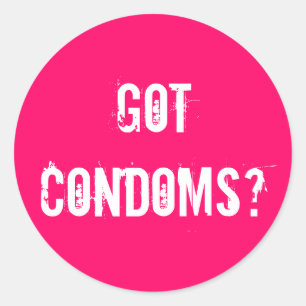 Pegatina Redonda ¿Condones conseguidos?