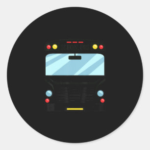 Pegatina Redonda Conductor de autobús escolar Niños con disfraces s