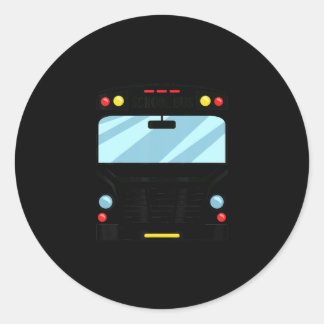 Pegatina Redonda Conductor de autobús escolar Niños con disfraces s