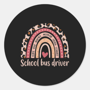 Pegatina Redonda Conductor De Autobuses 100 Días De Accidente Escol