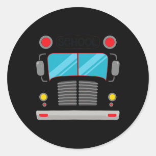Pegatina Redonda Conductor De Autobuses Escolares Costume A Adultos