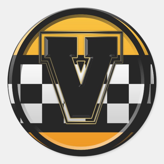 Pegatina Redonda Conductor de V (Anverso)