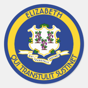 Pegatina Redonda Conecta La Bandera Personal Del Estado Constitucio