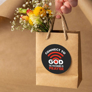 Pegatina Redonda Conectar Con Dios El Regalo De Oración De Contrase