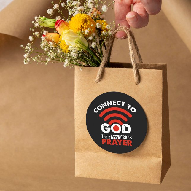 Pegatina Redonda Conectar Con Dios El Regalo De Oración De Contrase (Subido por el creador)