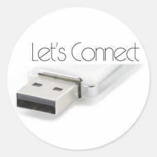 Pegatina Redonda Conectemos USB
