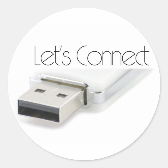Pegatina Redonda Conectemos USB (Anverso)