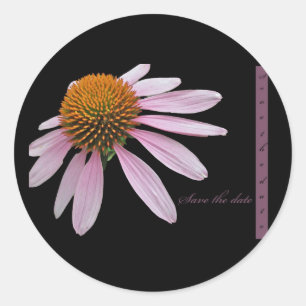 Pegatina Redonda Coneflower Save the Date