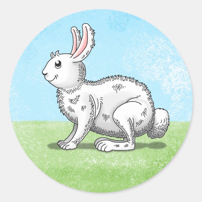 Pegatina Redonda Conejito de Pascua adorable (Anverso)