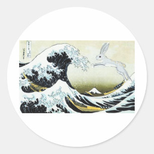 PEGATINA REDONDA CONEJITO DEL TSUNAMI