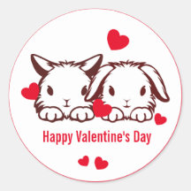 Conejito Lindo Corazón San Valentín Clásico Pegati