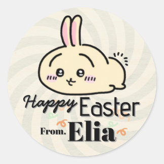 Pegatina Redonda conejito lindo Sticker de Pascua