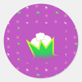 Pegatina Redonda conejito oculto