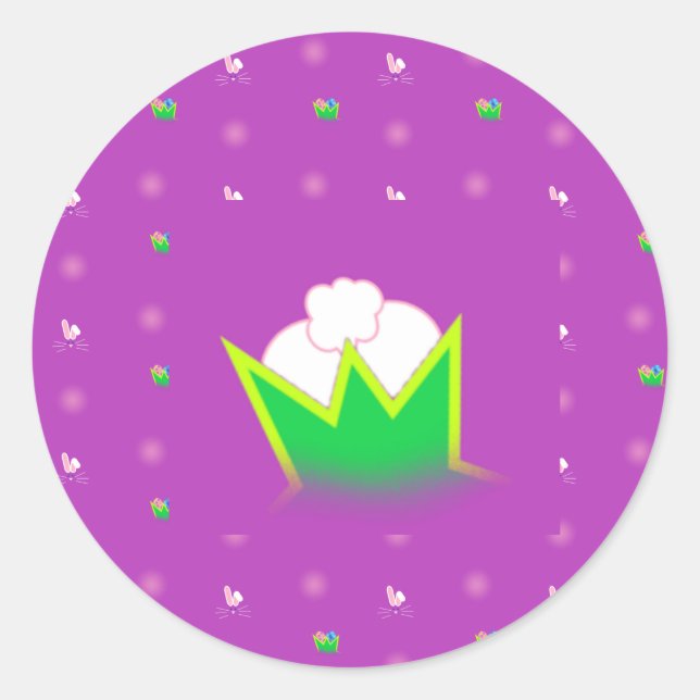 Pegatina Redonda conejito oculto (Anverso)