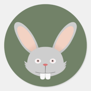 Pegatina Redonda Conejo