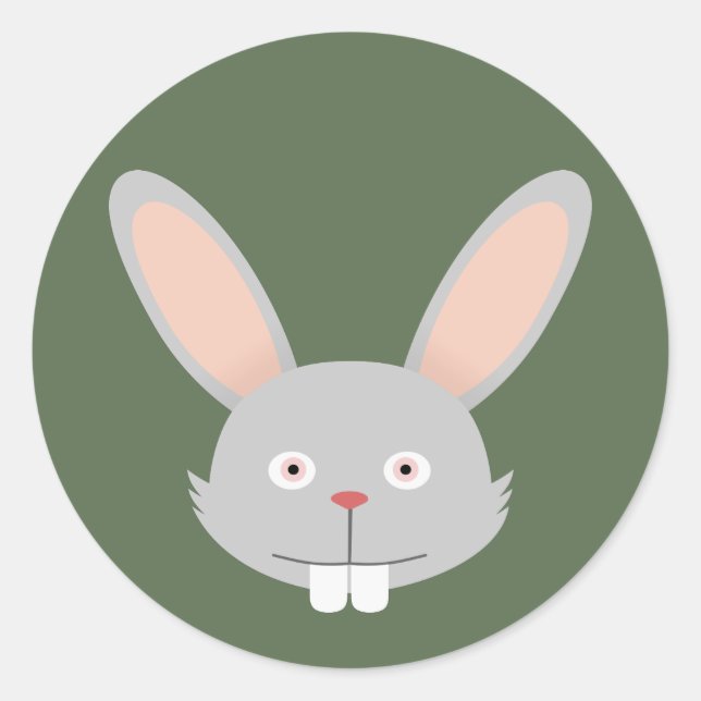 Pegatina Redonda Conejo (Anverso)