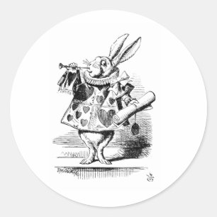 Pegatina Redonda Conejo Blanco, de las Aventuras de Alicia
