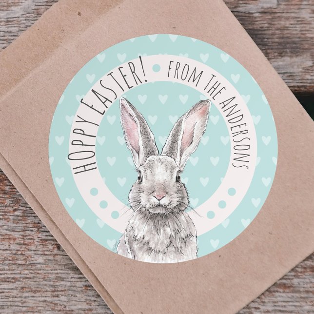Pegatina Redonda Conejo Bunny Hoppy Semana Santa Primavera Animales (Subido por el creador)