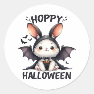 Pegatina Redonda Conejo conejo conejo Hoppy Halloween
