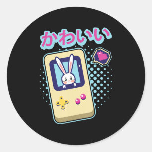 Pegatina Redonda Conejo Cute Pastel Kawaii Gamer Anime Japonés