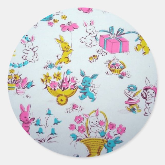 Pegatina Redonda Conejo de conejo de PeterEaster (Anverso)