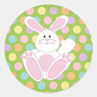 Pegatina Redonda Conejo de Pascua