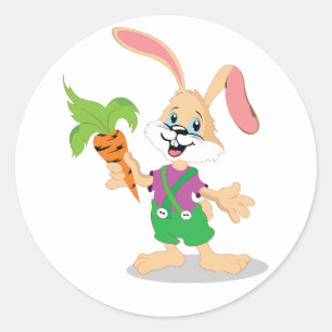 Pegatina Redonda Conejo de Pascua con Pegatinas arrogantes