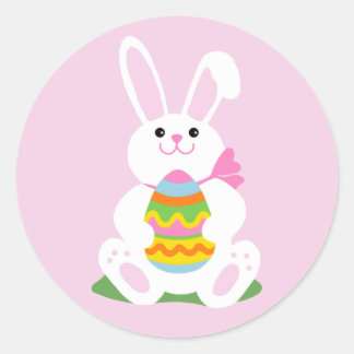 Pegatina Redonda Conejo de Pascua | Huevo Hunt