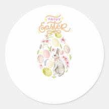 Conejo de Pascua y huevos en acuarela