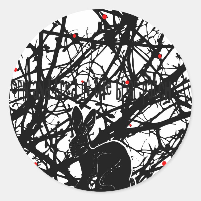 Pegatina Redonda Conejo de timadores en parche Briar (Anverso)