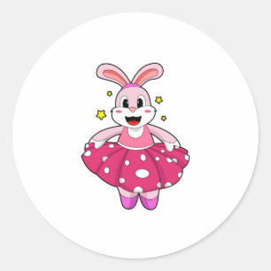 Pegatina Redonda Conejo en Ballet Dance