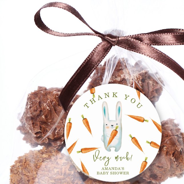 Pegatina Redonda Conejo y zanahorias - muchas gracias (Subido por el creador)